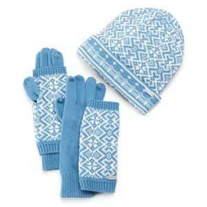 Igloos Blue Fairisle 3-in-1 Gloves & Beanie Set